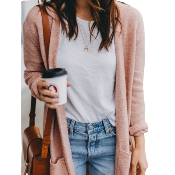 Madewell Sweaters - Madewell Kent Cardigan Sweater Heather Petal